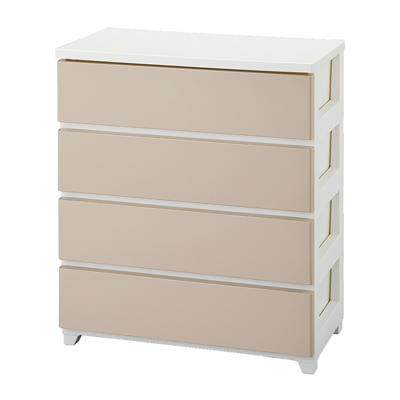 JEJアステージ カラースタイルチェスト ワイド4段 ホワイトベージュ 1個（ご注文単位1個）【直送品】