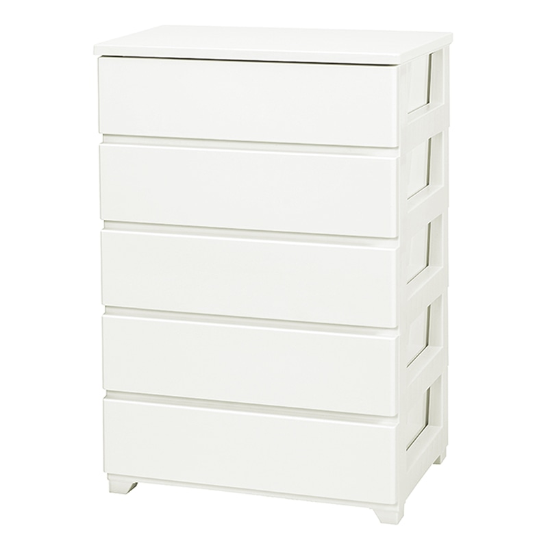 JEJアステージ カラースタイルチェスト ワイド5段 ホワイト 1個（ご注文単位1個）【直送品】