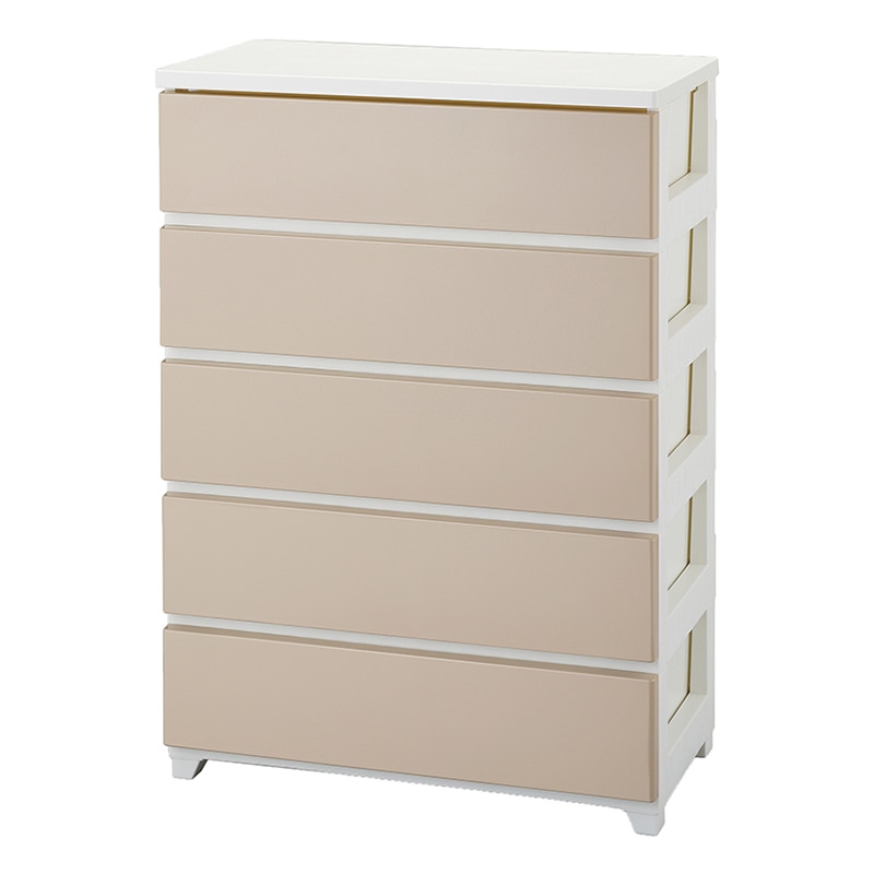 JEJアステージ カラースタイルチェスト ワイド5段 ホワイトベージュ 1個（ご注文単位1個）【直送品】