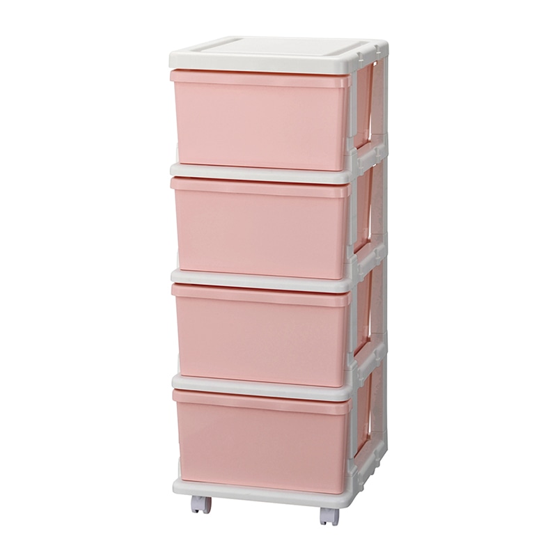 JEJアステージ チェスト　カラーシーズユニット 4段 WHピンク 1個（ご注文単位3個）【直送品】