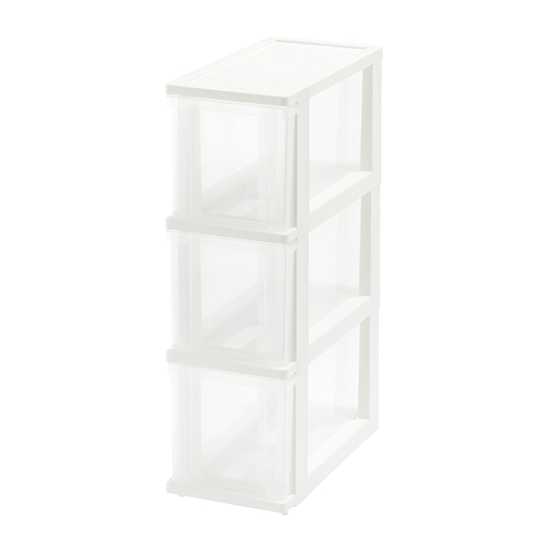 JEJアステージ ピット　スリムストッカー 3段 ホワイト 1個（ご注文単位4個）【直送品】