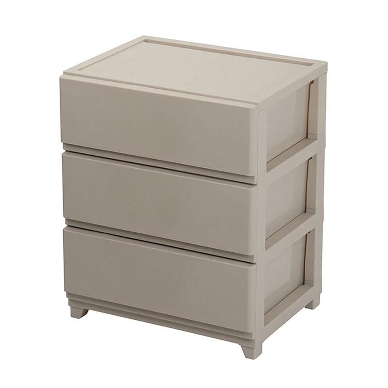 JEJアステージ チェスト　デコニーシーヴォ ワイド3段 グレージュ 1個（ご注文単位2個）【直送品】