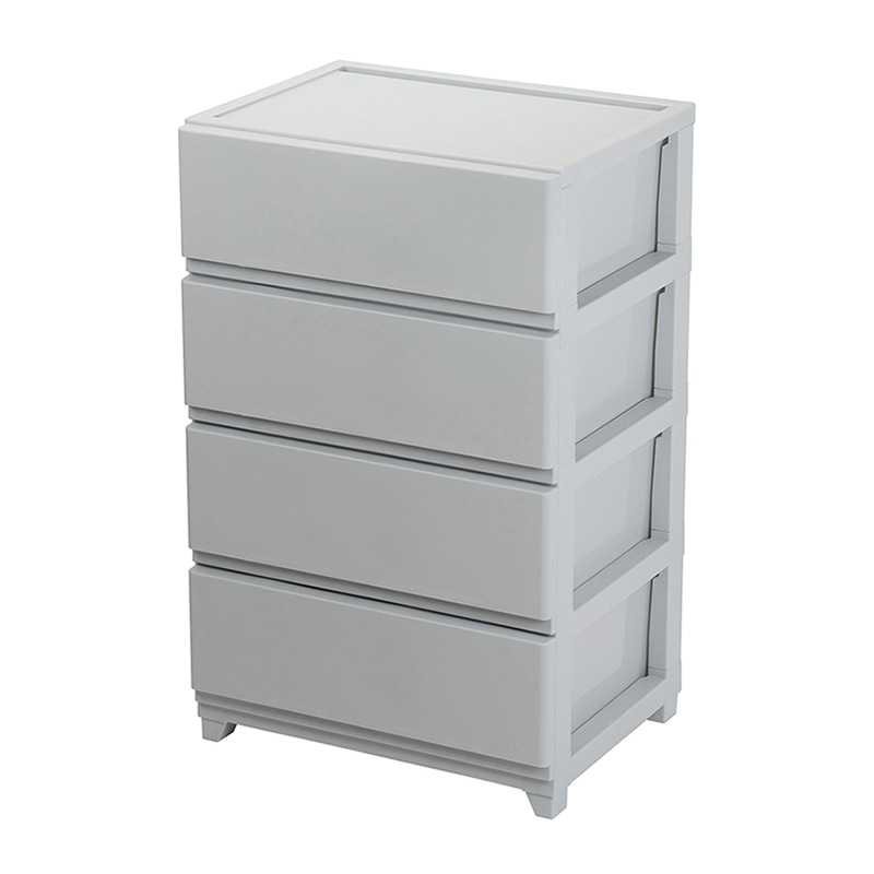 JEJアステージ チェスト　デコニーシーヴォ ワイド4段 ライトグレー 1個（ご注文単位2個）【直送品】