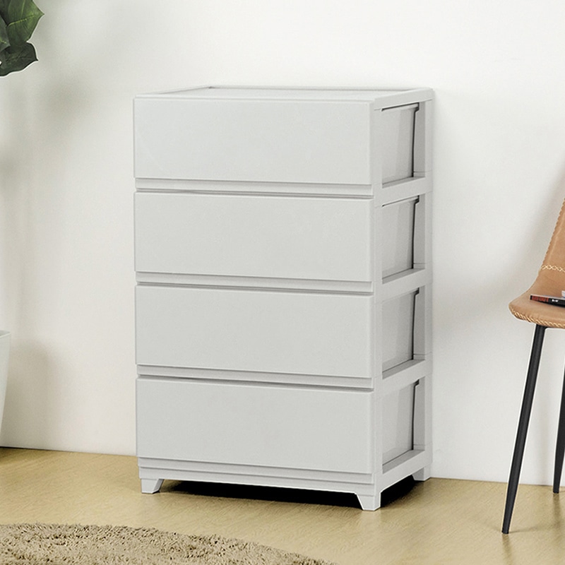 JEJアステージ チェスト　デコニーシーヴォ ワイド4段 ライトグレー 1個（ご注文単位2個）【直送品】