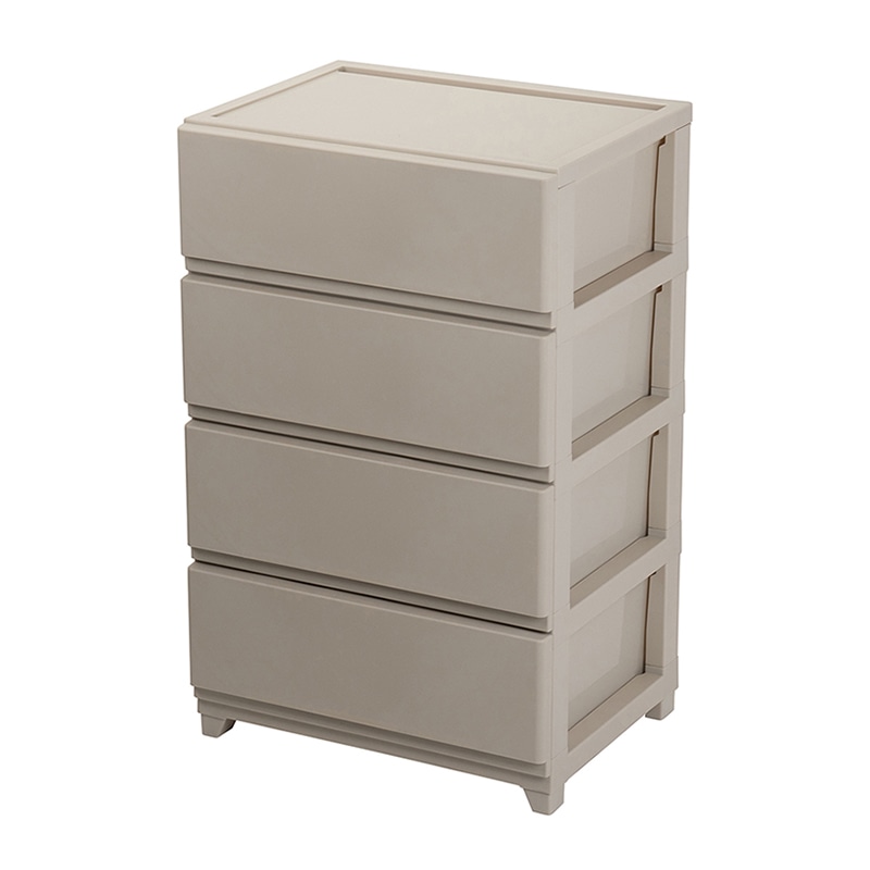 JEJアステージ チェスト　デコニーシーヴォ ワイド4段 グレージュ 1個（ご注文単位2個）【直送品】