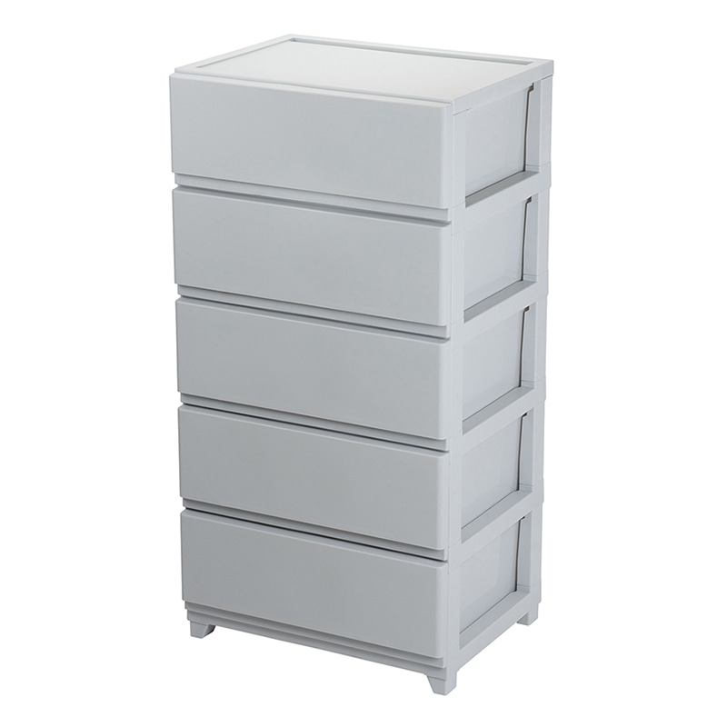 JEJアステージ チェスト　デコニーシーヴォ ワイド5段 ライトグレー 1個（ご注文単位2個）【直送品】