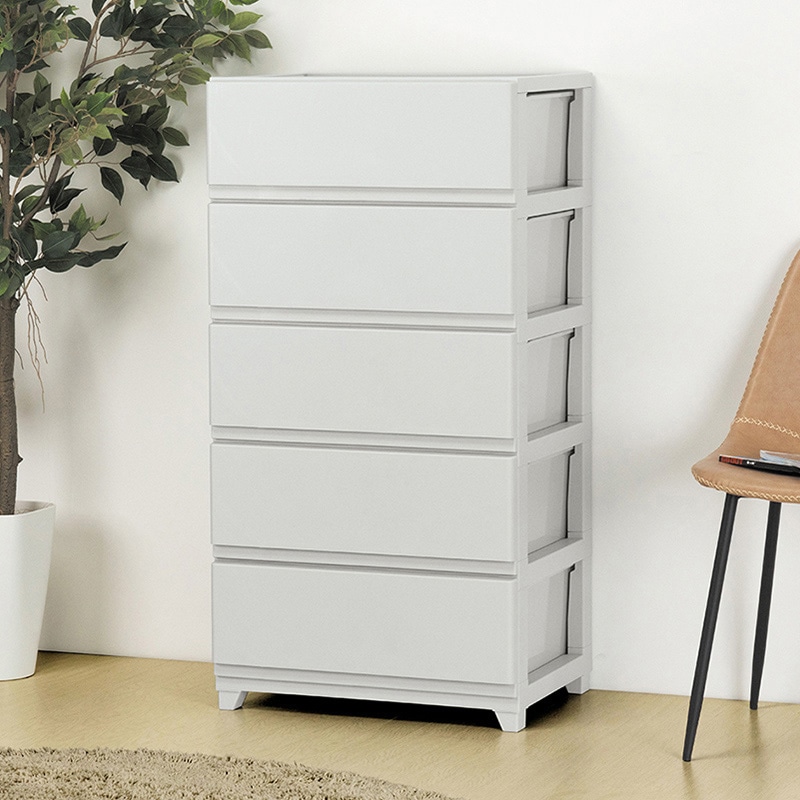 JEJアステージ チェスト　デコニーシーヴォ ワイド5段 ライトグレー 1個（ご注文単位2個）【直送品】