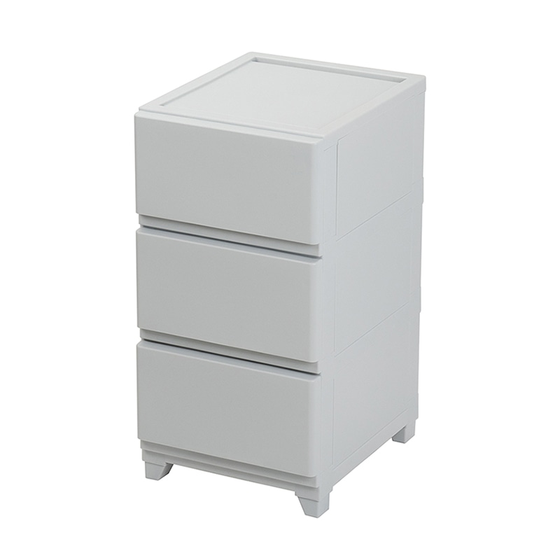 JEJアステージ チェスト　壁付デコニーシーヴォ 3段 ライトグレー 1個（ご注文単位3個）【直送品】