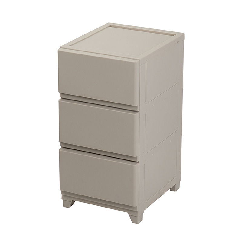 JEJアステージ チェスト　壁付デコニーシーヴォ 3段 グレージュ 1個（ご注文単位3個）【直送品】