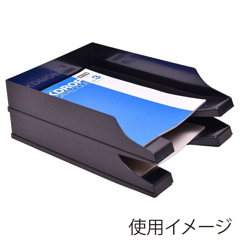 伊藤忠リーテイルリンク 収納ボックス レタートレー A4縦 ブラック QTBK629 1個(ご注文単位32個)【直送品】