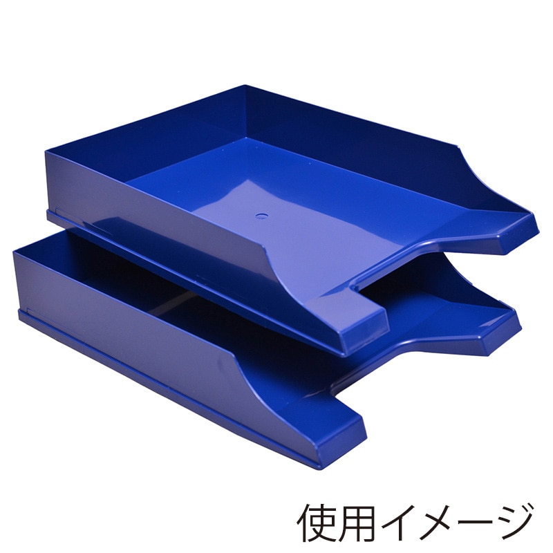 伊藤忠リーテイルリンク 収納ボックス レタートレー A4縦 ブルー QTBU638 1個(ご注文単位32個)【直送品】