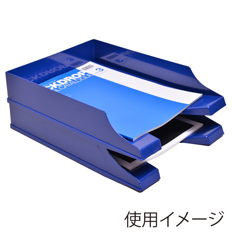 伊藤忠リーテイルリンク 収納ボックス レタートレー A4縦 ブルー QTBU638 1個(ご注文単位32個)【直送品】