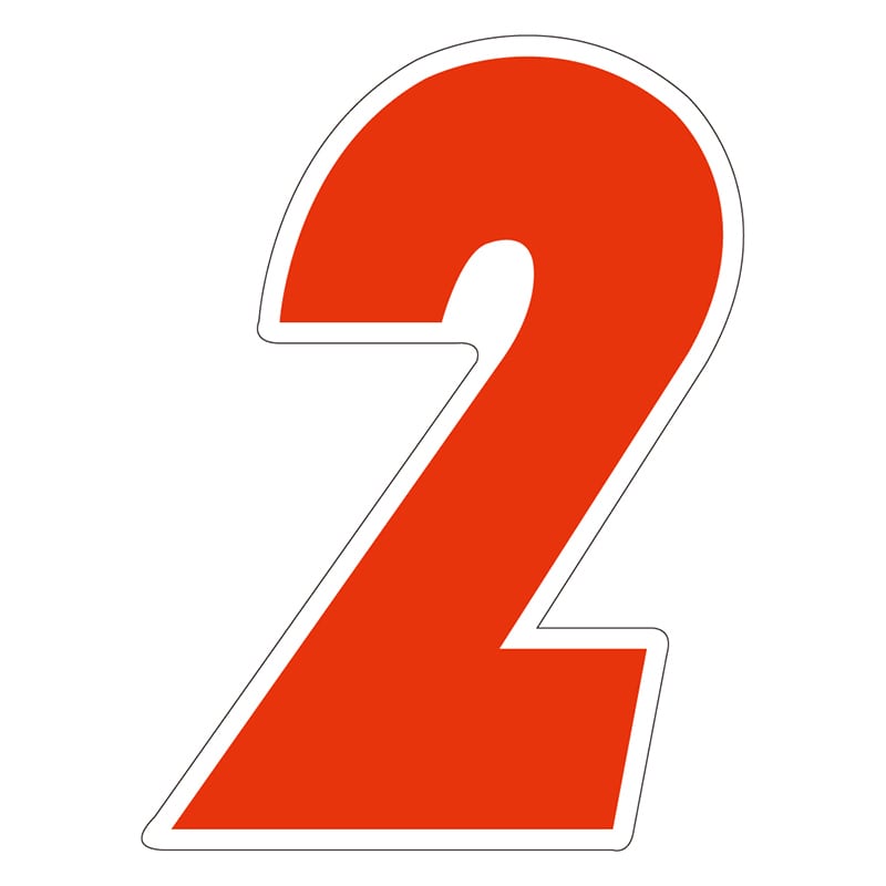 カミイソ産商 エースラベル ロール仕上げ 数字ラベル 小 2 A-3502 1000枚/袋（ご注文単位1袋）【直送品】