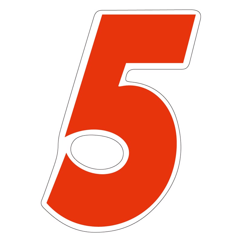 >カミイソ産商 エースラベル ロール仕上げ 数字ラベル 小 5 A-3505 1000枚/袋(ご注文単位1袋)【直送品】