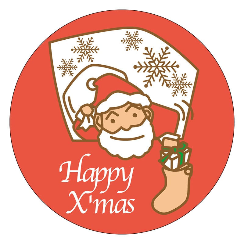 カミイソ産商 エースラベル ハッピークリスマス C-0329 500枚/袋（ご注文単位1袋）【直送品】