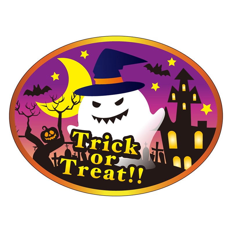 カミイソ産商 エースラベル トリックオアトリート! C-0499 300枚/袋（ご注文単位1袋）【直送品】