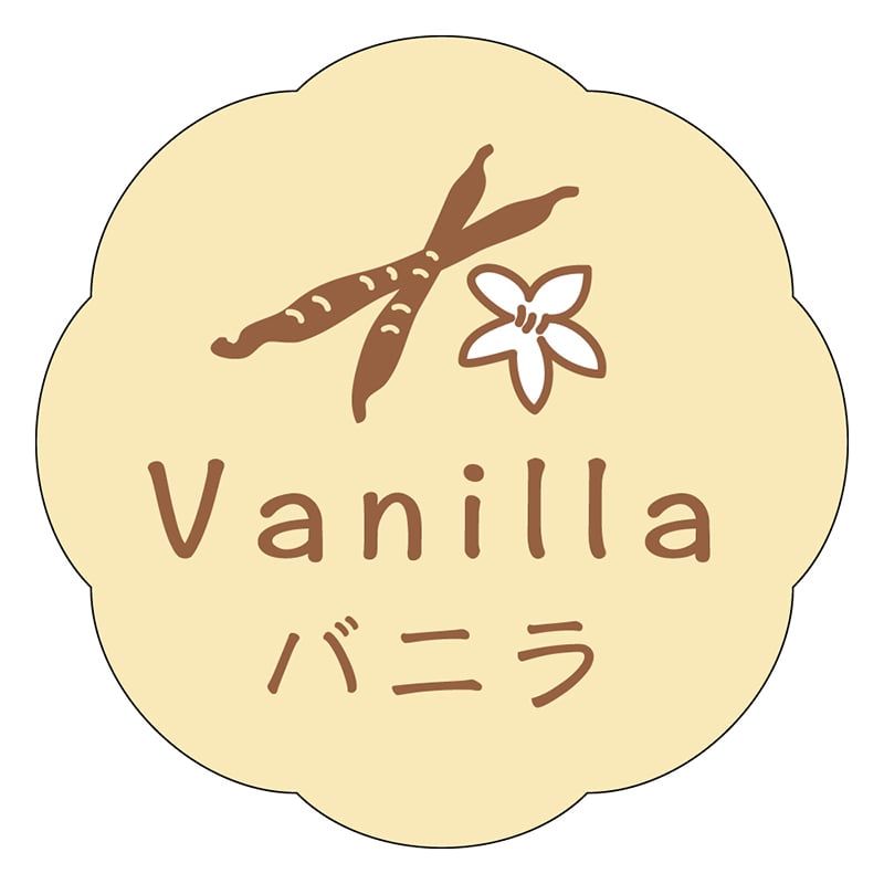 カミイソ産商 エースラベル バニラ J-0631 150枚/袋(ご注文単位1袋)【直送品】