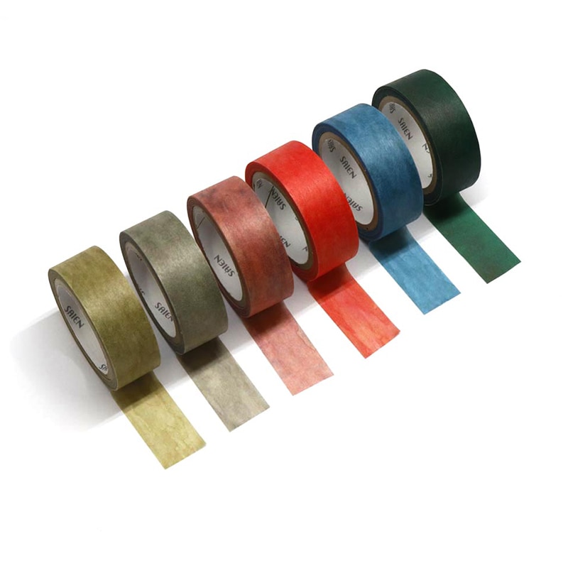 カミイソ産商 SAIEN マスキングテープ 田村美紀 ちぎり絵 6色セット くらし UR-2009 1巻(ご注文単位1巻)【直送品】