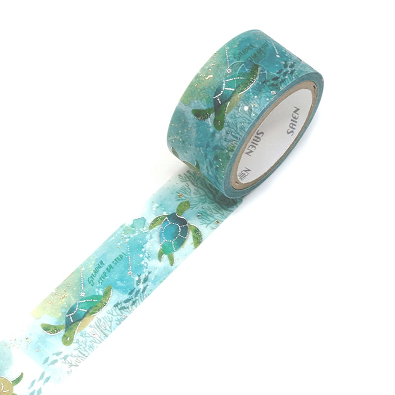 カミイソ産商 SAIEN　マスキングテープ Marine　Life　ウミガメ UR-3120 1巻（ご注文単位1巻）【直送品】