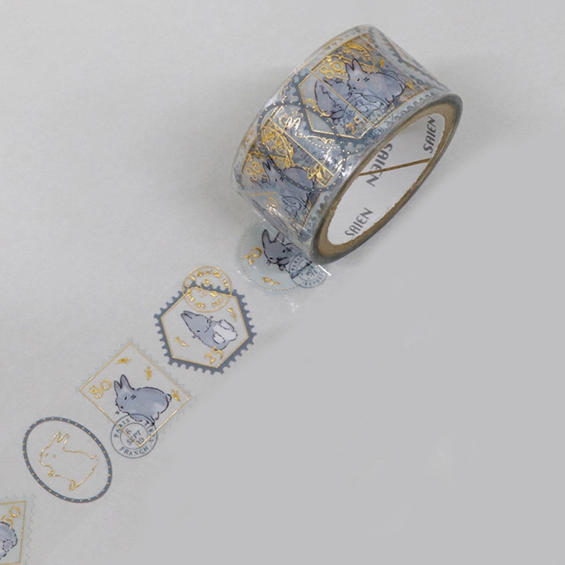 カミイソ産商 SAIEN クリアテープ Stamp story うさぎ HR-1011 1巻(ご注文単位1巻)【直送品】