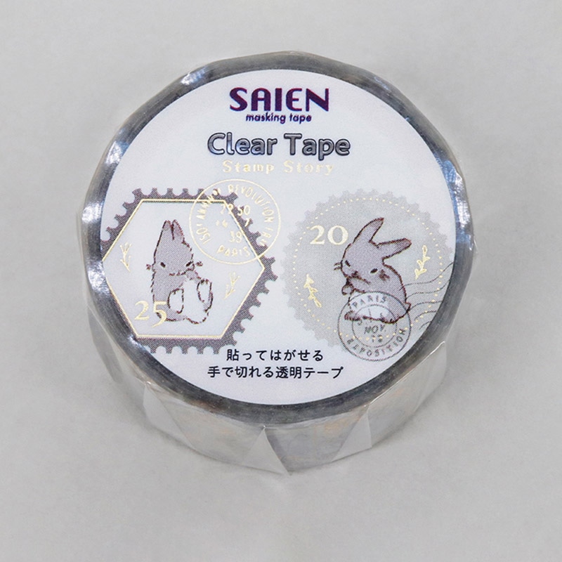カミイソ産商 SAIEN クリアテープ Stamp story うさぎ HR-1011 1巻(ご注文単位1巻)【直送品】