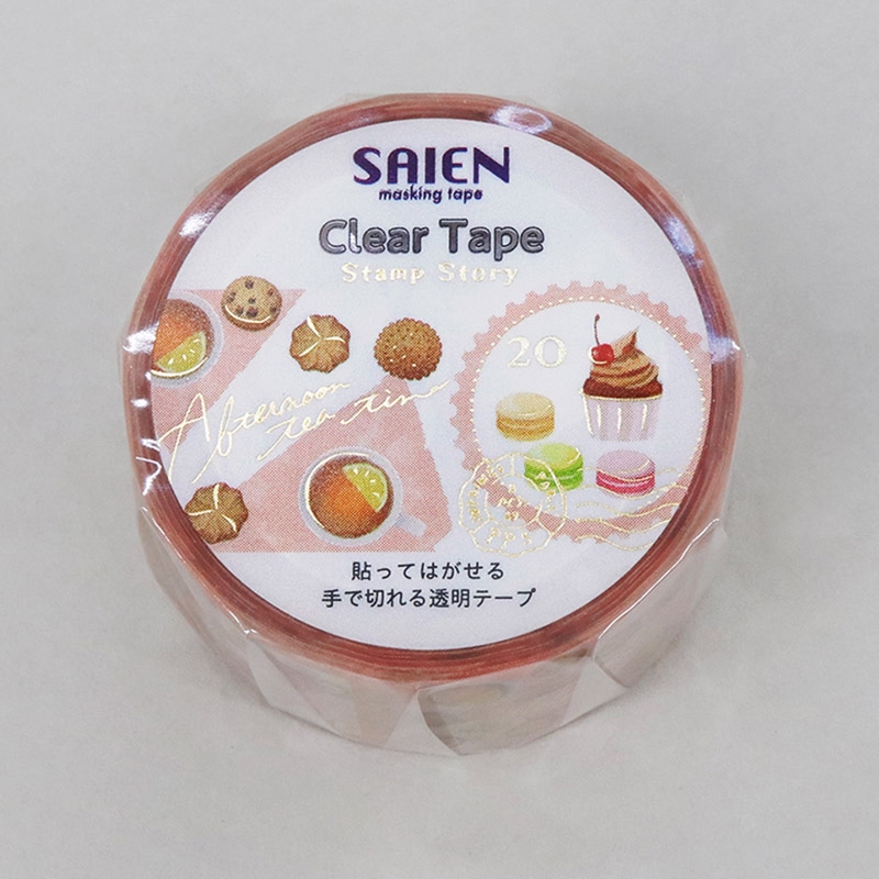 カミイソ産商 SAIEN クリアテープ Stamp story Tea party HR-1012 1巻(ご注文単位1巻)【直送品】