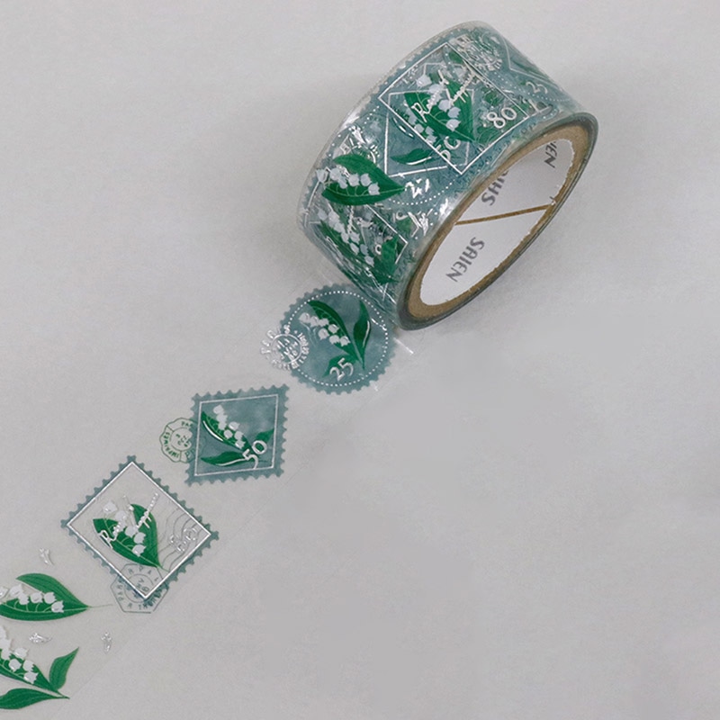 カミイソ産商 SAIEN クリアテープ Stamp story すずらん HR-1015 1巻(ご注文単位1巻)【直送品】