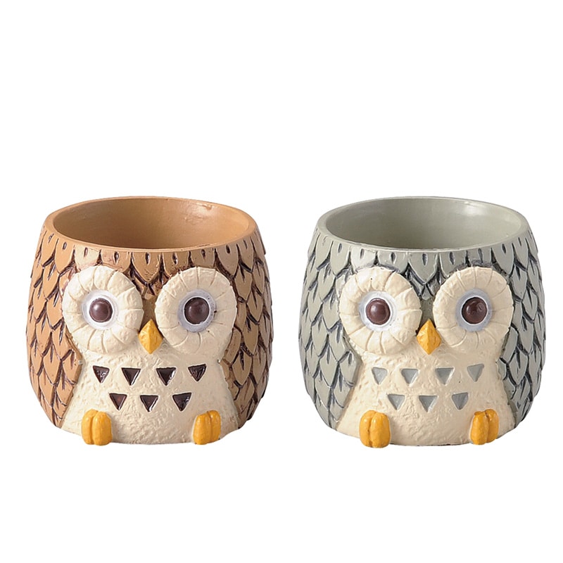 ケー・イー・アイ ミニミニレジンポット　アソート フクロウ 3769S 1個（ご注文単位6個）【直送品】