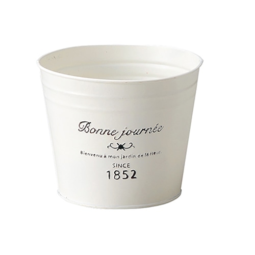 ケー・イー・アイ ブリキポット　ナチュラルブリキポット ラウンド　L　ホワイト 3140-B 1個（ご注文単位4個）【直送品】