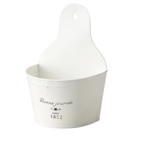 ケー・イー・アイ ブリキポット ナチュラルブリキポット 壁掛 L ホワイト 3144-A 1個(ご注文単位4個)【直送品】