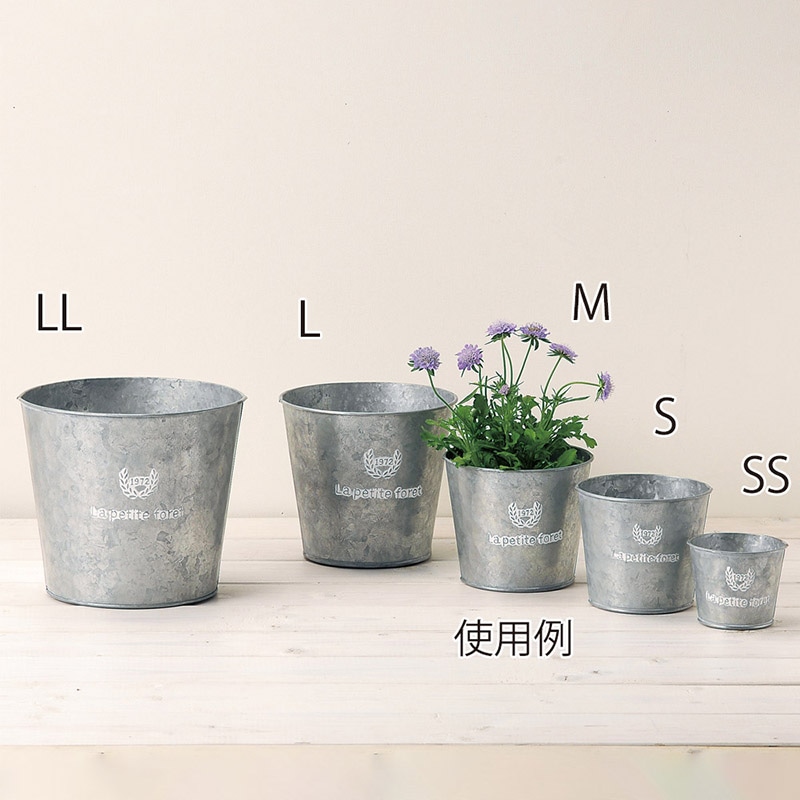 ケー・イー・アイ ブリキポット フレンチシルバーブリキ ラウンド SS 3389-E 1個(ご注文単位6個)【直送品】