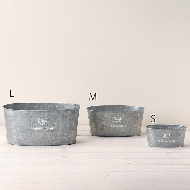 ケー・イー・アイ ブリキポット フレンチシルバーブリキ オーバル M 3390-B 1個(ご注文単位4個)【直送品】