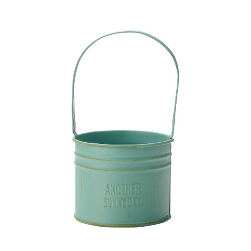 >ケー・イー・アイ ブリキポット　2.5寸　多肉用手つきポット缶 グリーン 4145-GR 1個（ご注文単位4個）【直送品】