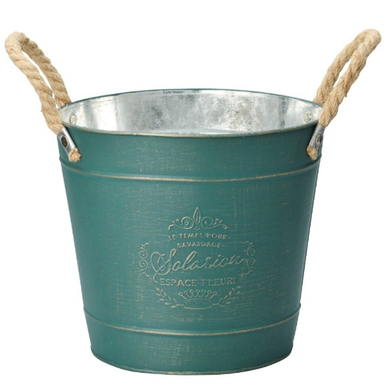 ケー・イー・アイ ブリキポット グレイスフルブリキ ラウンド LL グリーン 4358-A 1個(ご注文単位2個)【直送品】