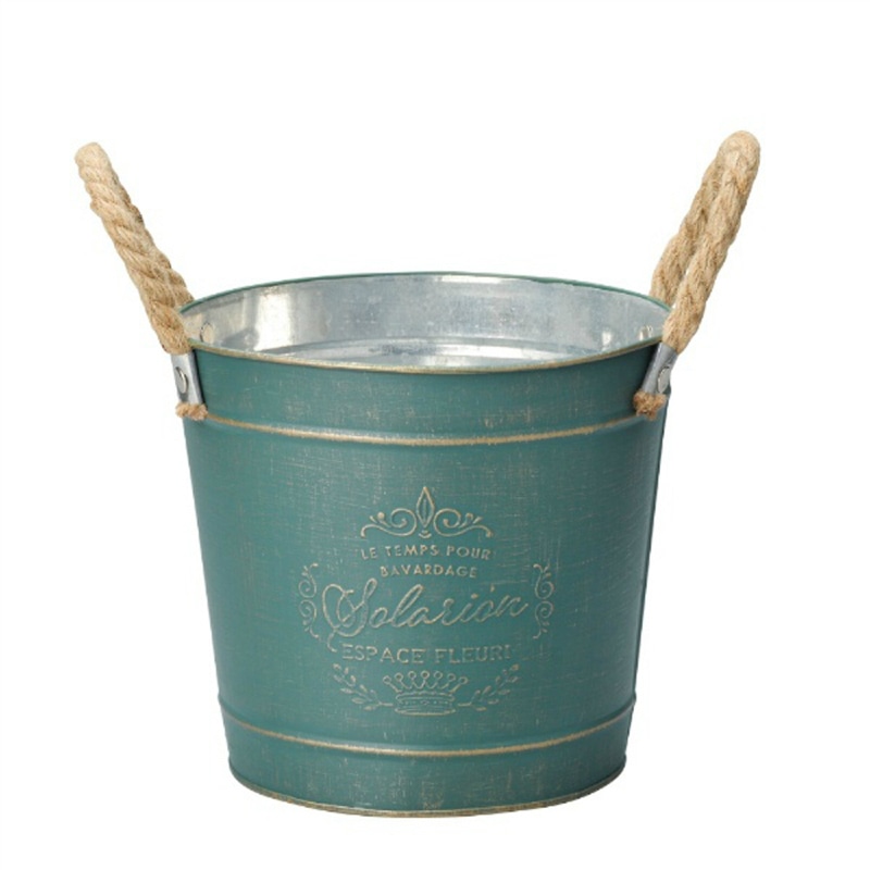 ケー・イー・アイ ブリキポット グレイスフルブリキ ラウンド L グリーン 4358-B 1個(ご注文単位2個)【直送品】