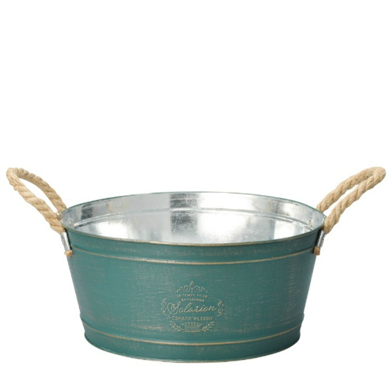 ケー・イー・アイ ブリキポット　グレイスフルブリキ サークル　L　グリーン 4360-A 1個（ご注文単位2個）【直送品】