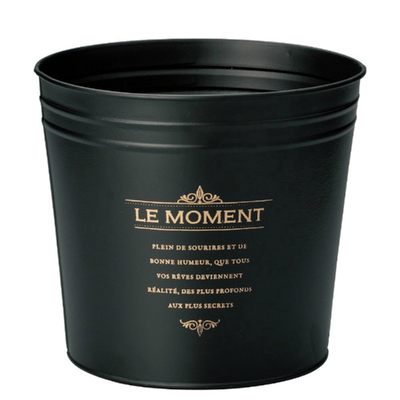 ケー・イー・アイ スタイリッシュブリキポット ラウンド　LLブラック 4362-A-BK 1個（ご注文単位3個）【直送品】