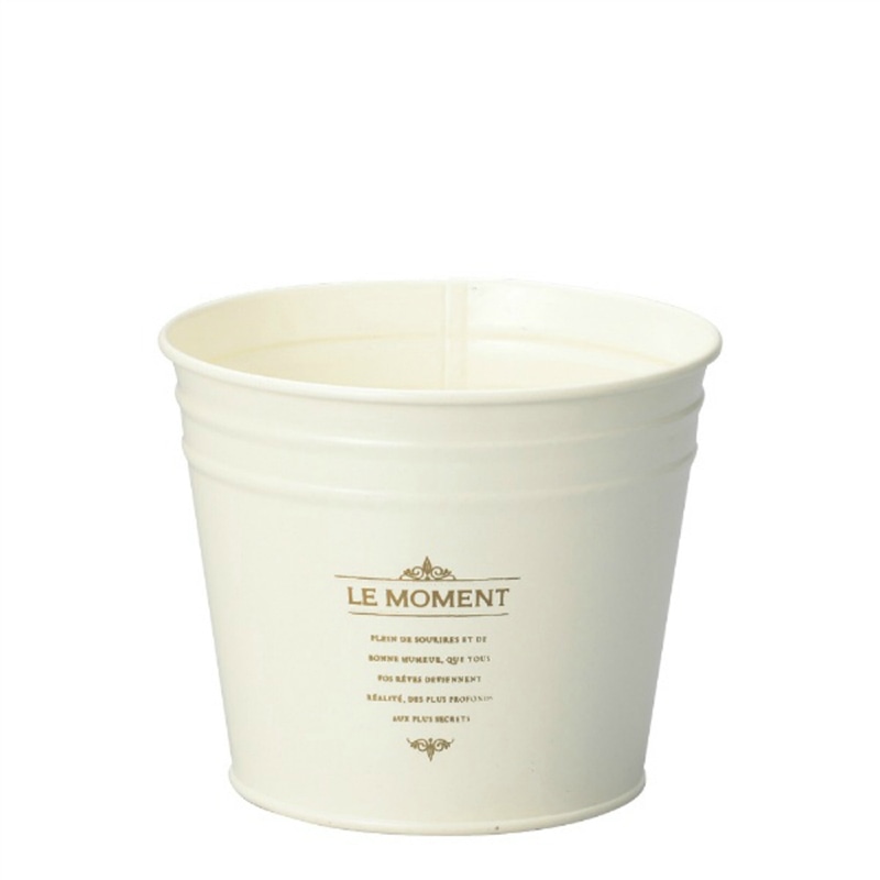 ケー・イー・アイ スタイリッシュブリキポット ラウンド　Mアイボリー 4362-C-AI 1個（ご注文単位4個）【直送品】