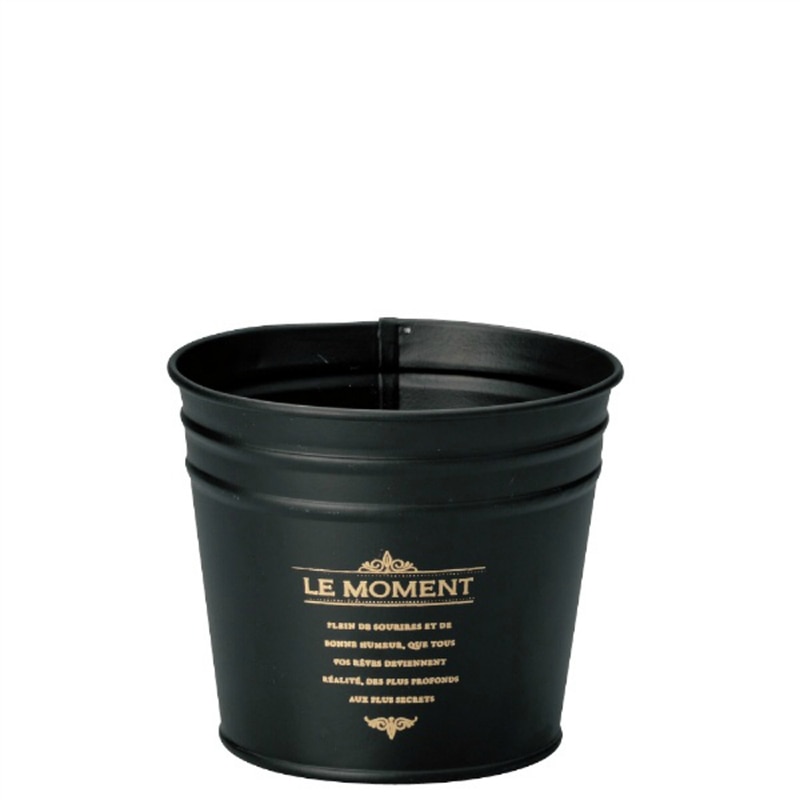 ケー・イー・アイ スタイリッシュブリキポット ラウンド　Sブラック 4362-D-BK 1個（ご注文単位6個）【直送品】