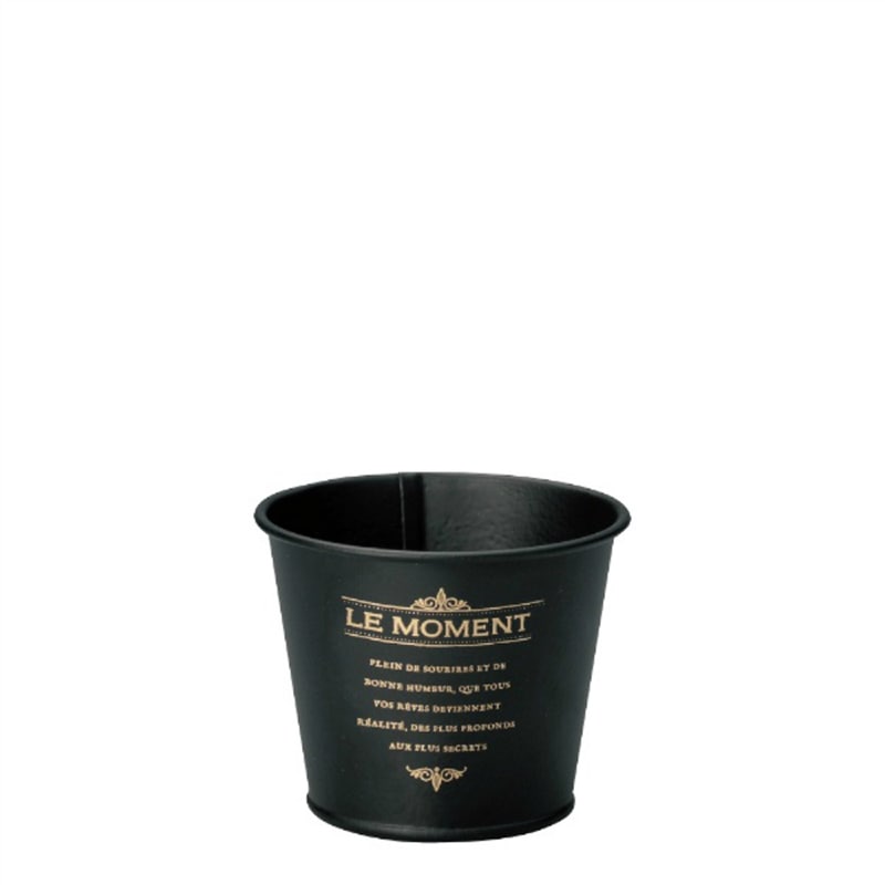 ケー・イー・アイ スタイリッシュブリキポット ラウンド　SSブラック 4362-E-BK 1個（ご注文単位6個）【直送品】