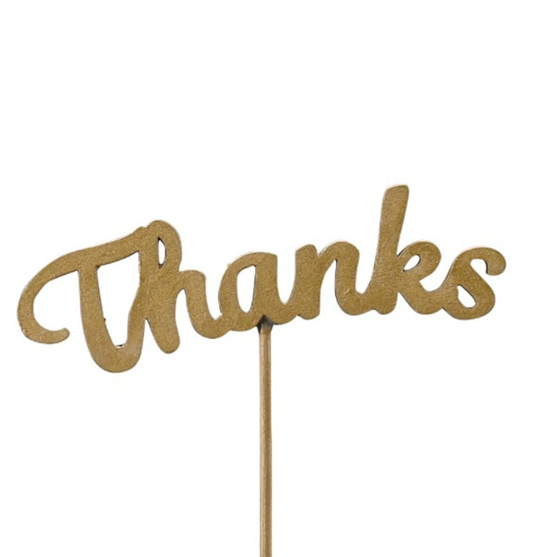 ケー・イー・アイ 木製ピック Thanks　ゴールド 4381-GD 1本（ご注文単位12本）【直送品】