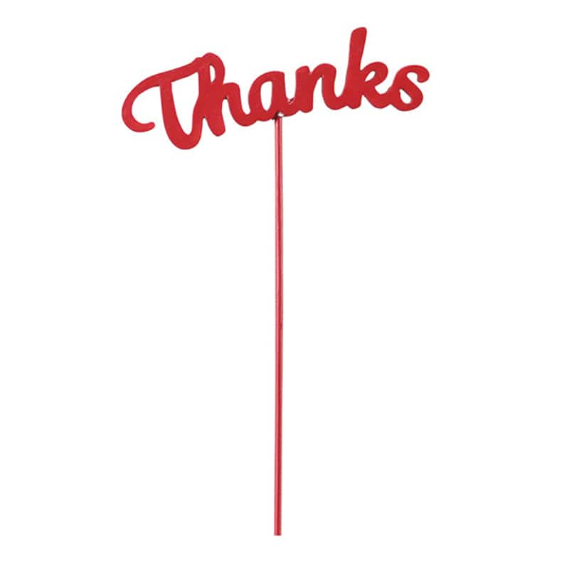 ケー・イー・アイ 木製ピック Thanks レッド 4381-RD 1本(ご注文単位12本)【直送品】