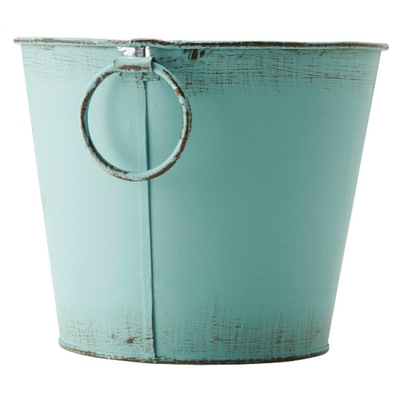 ケー・イー・アイ ブリキポット　ペールカラー ラウンド　L　ミント 4851-A-MT 1個（ご注文単位2個）【直送品】