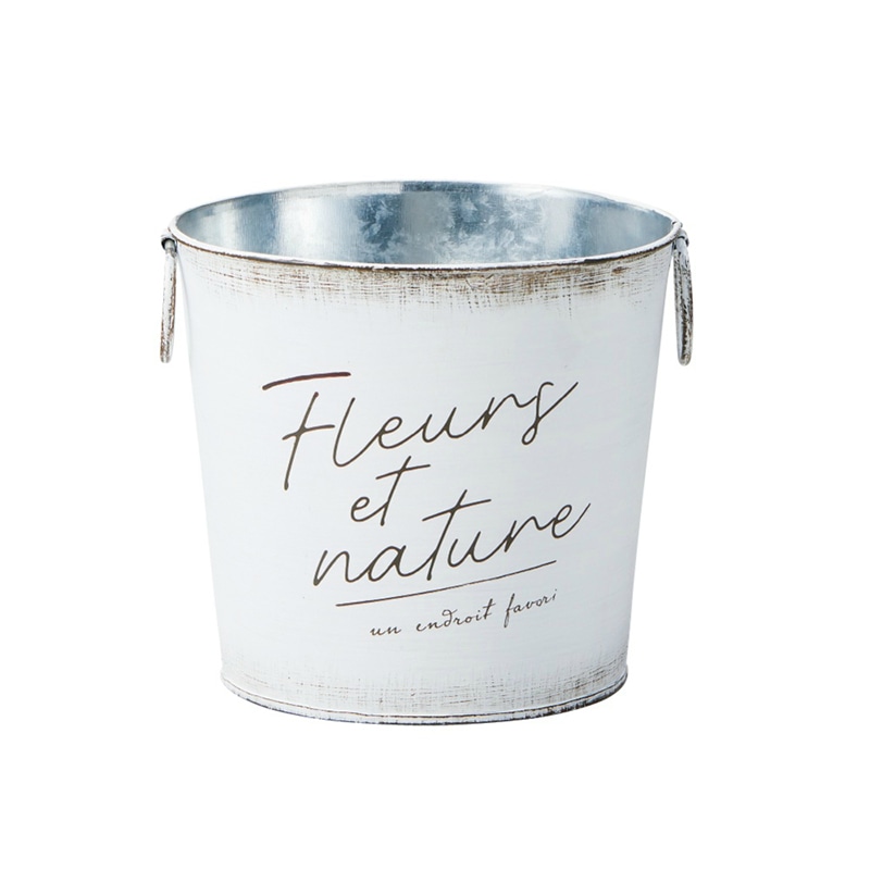 ケー・イー・アイ ブリキポット　ペールカラー ラウンド　L　ホワイト 4851-A-WH 1個（ご注文単位2個）【直送品】