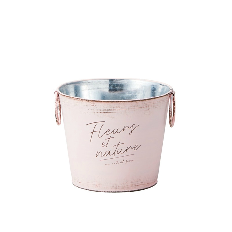 ケー・イー・アイ ブリキポット　ペールカラー ラウンド　M　ピンク 4851-B-PK 1個（ご注文単位3個）【直送品】