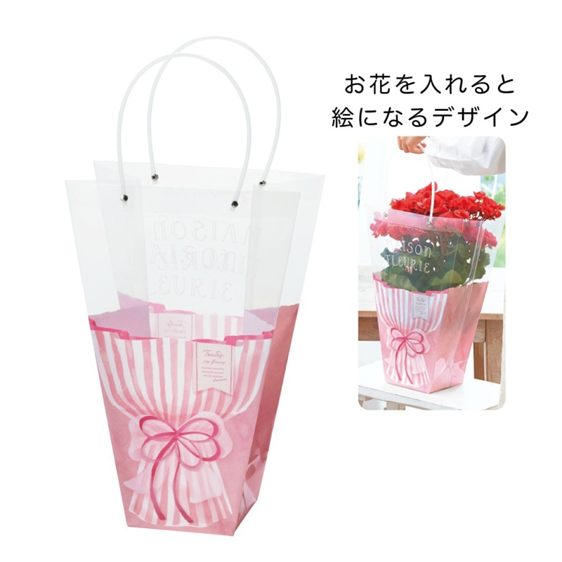 >ケー・イー・アイ 手提げ袋 PPギフトバッグトール L ライトピンクブーケ 4861-A-LP 1個(ご注文単位5個)【直送品】