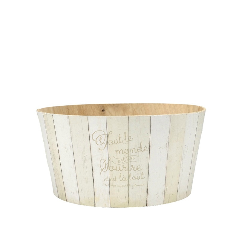 ケー・イー・アイ ウッドポット ナチュラルウッドバスケット 白木目調 サークル M 4890-A 1個(ご注文単位3個)【直送品】