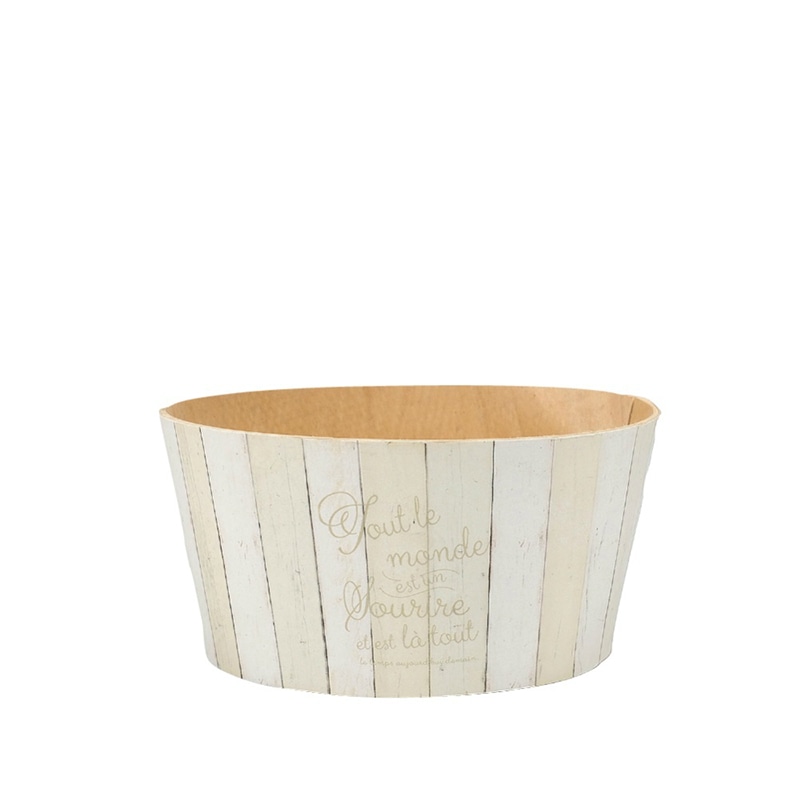 ケー・イー・アイ ウッドポット ナチュラルウッドバスケット 白木目調 サークル S 4890-B 1個(ご注文単位4個)【直送品】