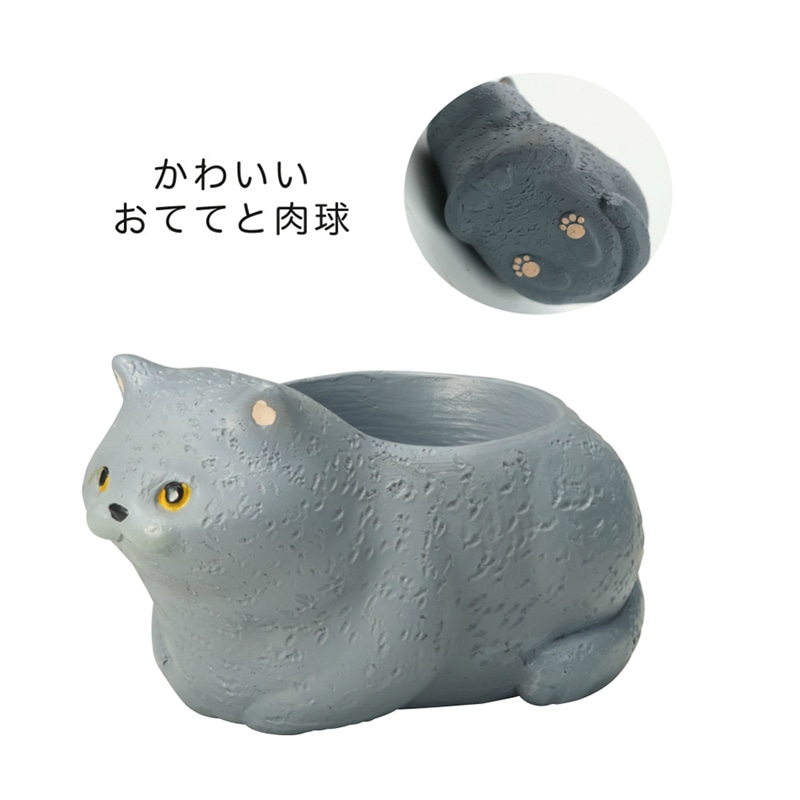 ケー・イー・アイ リトルレジンポット くつろぎねこ ブリティッシュショートヘア 4902 1個(ご注文単位4個)【直送品】