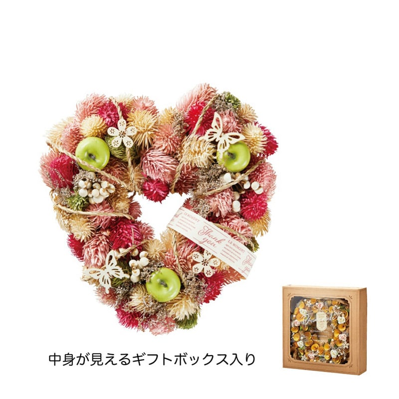 ケー・イー・アイ ナチュラルリース M　ビビッドアップルハート 4929-B 1個（ご注文単位1個）【直送品】